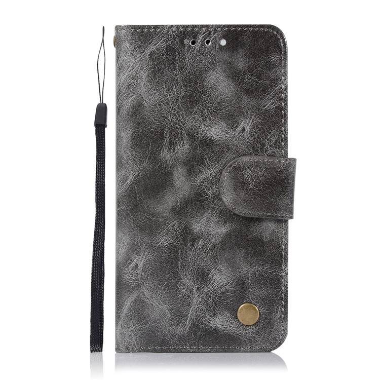 Premium Vintage PU Leather Wallet Casing with Stand for Huawei Honor 7X - Grey-2