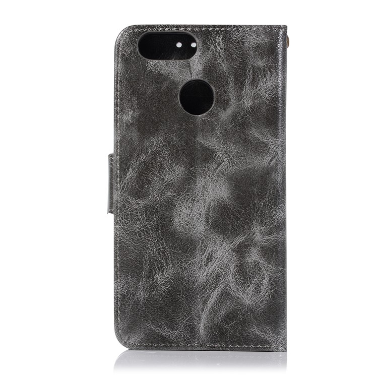 Premium Vintage PU Leather Wallet Casing with Stand for Huawei Honor 7X - Grey-3
