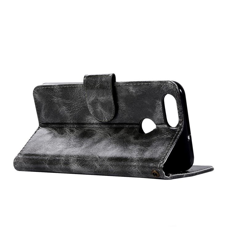 Premium Vintage PU Leather Wallet Casing with Stand for Huawei Honor 7X - Grey-6
