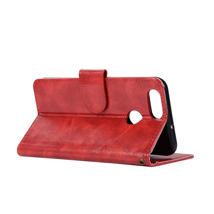 Premium Vintage PU Leather Stand Wallet Phone Casing for Huawei Honor 7X - Red-6