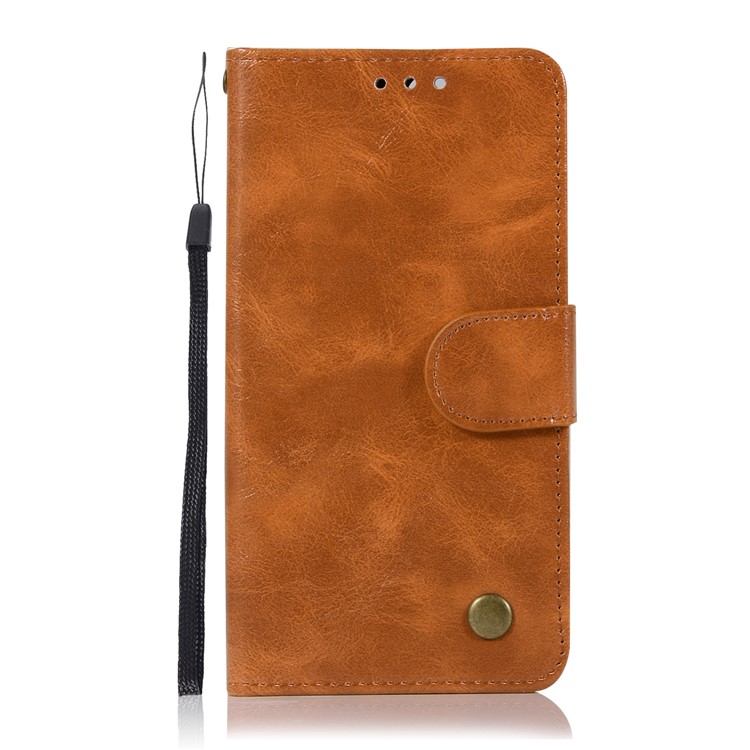 Premium Vintage PU Leather Wallet Stand Mobile Cover for Huawei Honor 7X - Brown-2