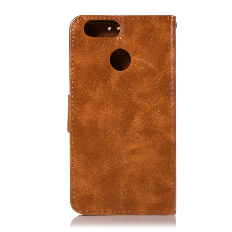 Premium Vintage PU Leather Wallet Stand Mobile Cover for Huawei Honor 7X - Brown-3