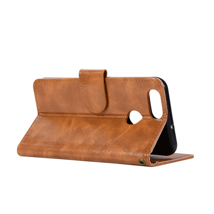 Premium Vintage PU Leather Wallet Stand Mobile Cover for Huawei Honor 7X - Brown-6