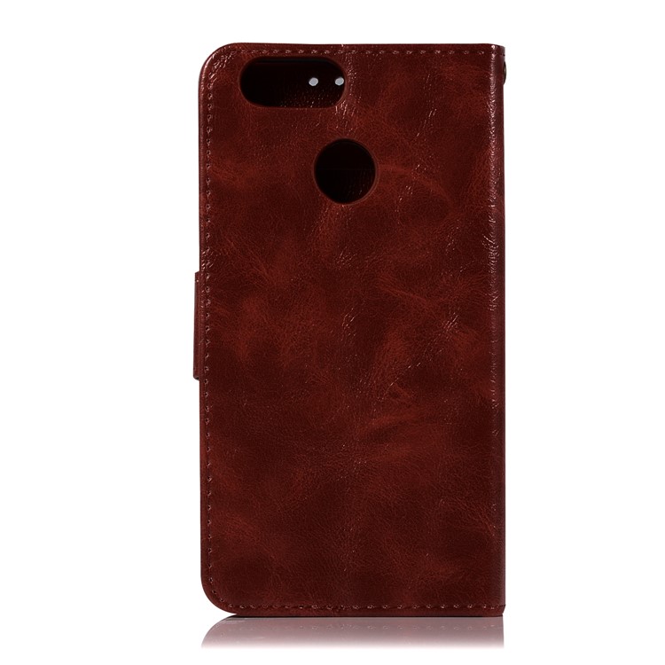 Premium Vintage PU Leather Wallet Flip Cover Case with Stand for Huawei Honor 7X - Wine Red-3