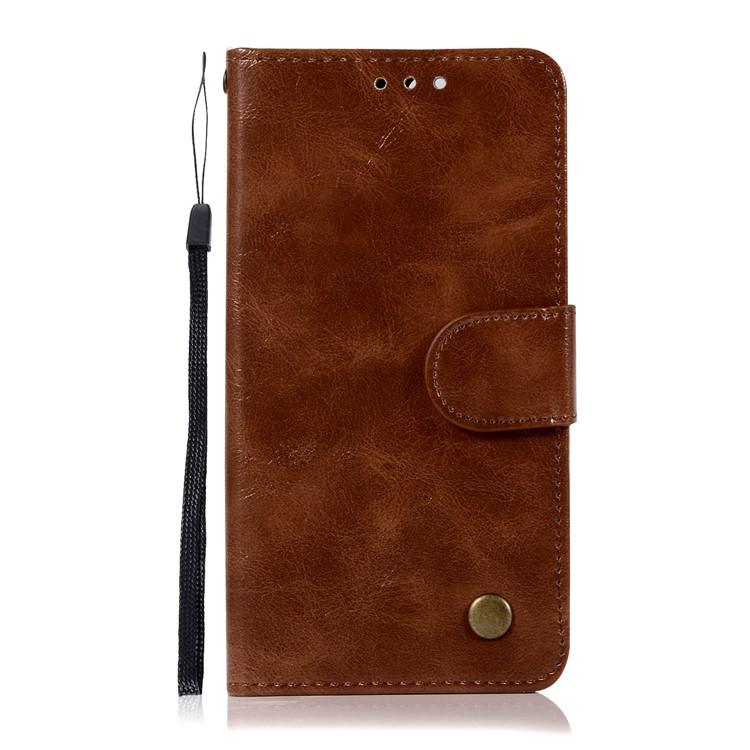 Premium Vintage PU Leather Wallet Stand Phone Protection Cover Accessory for Huawei Honor 7X - Coffee-2