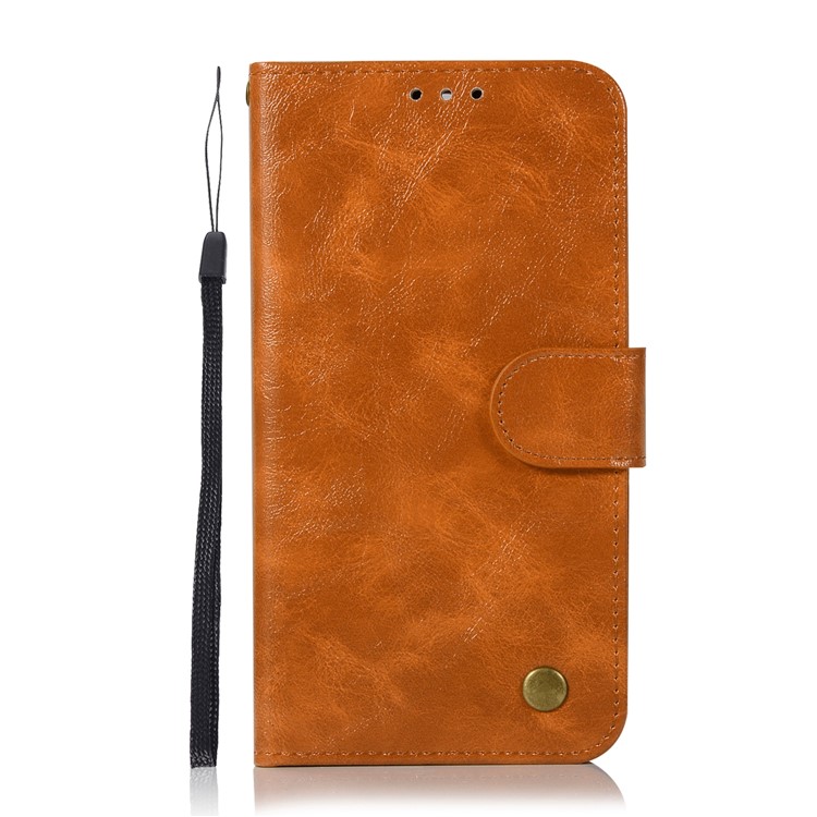 Premium Vintage PU Leather Wallet Shell Accessory for Huawei Mate 10 Lite / nova 2i / Maimang 6 / Honor 9i (India) - Brown-2