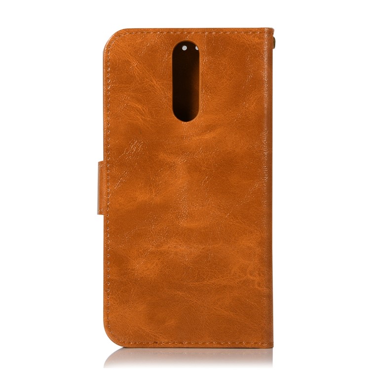 Premium Vintage PU Leather Wallet Shell Accessory for Huawei Mate 10 Lite / nova 2i / Maimang 6 / Honor 9i (India) - Brown-3