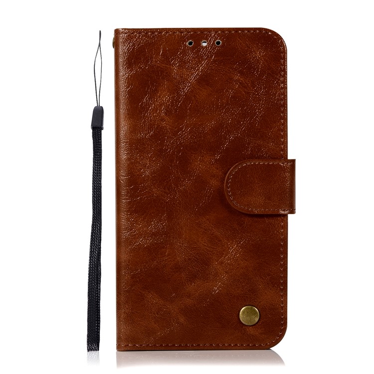 Premium Vintage PU Leather Wallet Cellphone Accessory Cover for Huawei Mate 10 Lite / nova 2i / Maimang 6 / Honor 9i (India) - Coffee-2