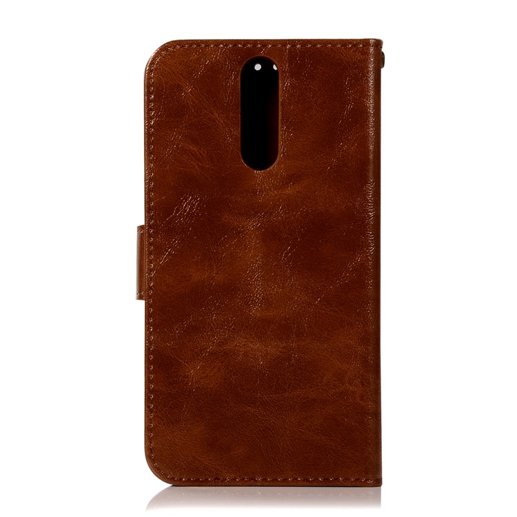 Premium Vintage PU Leather Wallet Cellphone Accessory Cover for Huawei Mate 10 Lite / nova 2i / Maimang 6 / Honor 9i (India) - Coffee-3