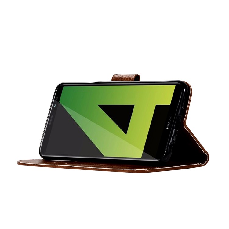 Premium Vintage PU Leather Wallet Cellphone Accessory Cover for Huawei Mate 10 Lite / nova 2i / Maimang 6 / Honor 9i (India) - Coffee-5
