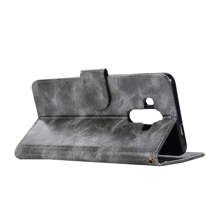 Premium Vintage Leather Wallet Cover for Huawei Mate 10 Pro - Grey-6