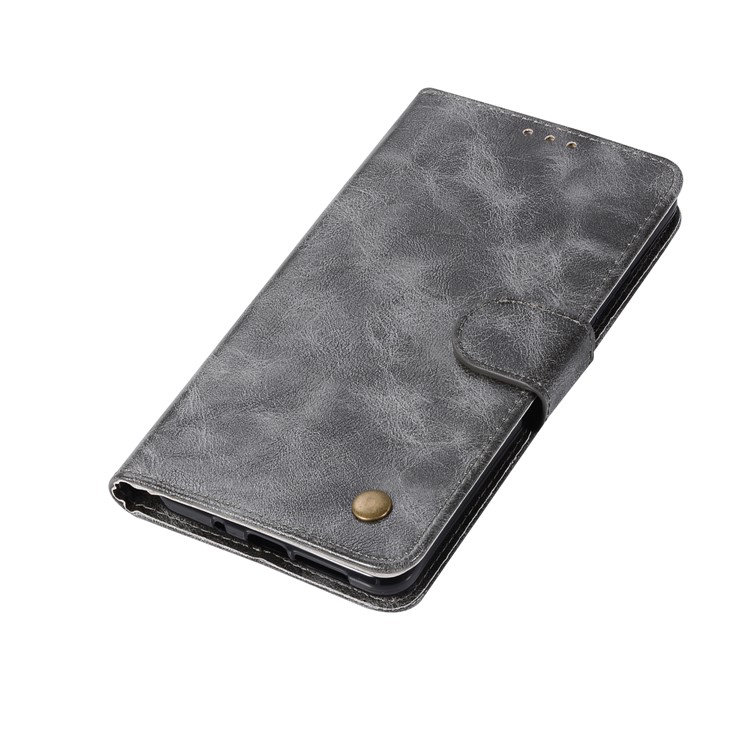 Premium Vintage Leather Wallet Cover for Huawei Mate 10 Pro - Grey-7