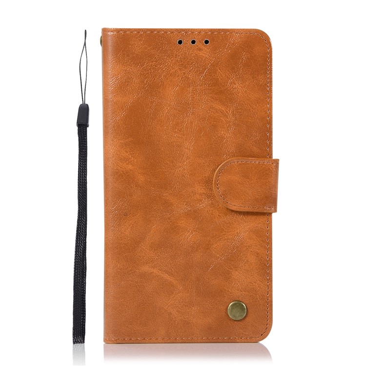 Premium Vintage Leather Wallet Shell Case for Huawei Mate 10 Pro - Brown-2