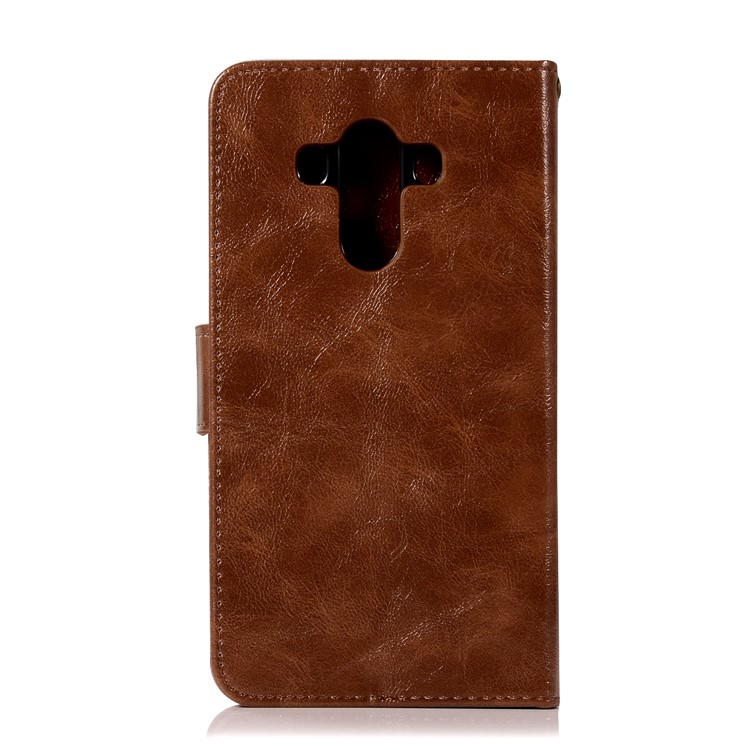 Premium Vintage Leather Wallet Case Phone Shell for Huawei Mate 10 Pro - Coffee-3