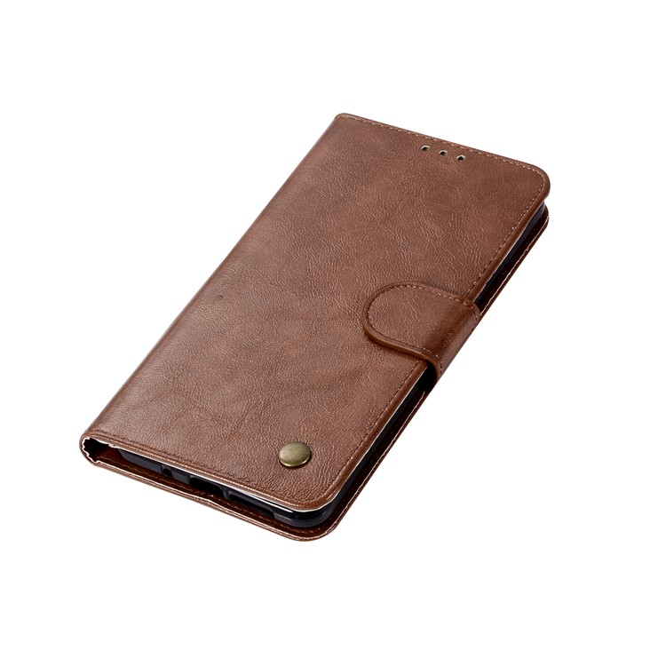 Premium Vintage Leather Wallet Case Phone Shell for Huawei Mate 10 Pro - Coffee-7