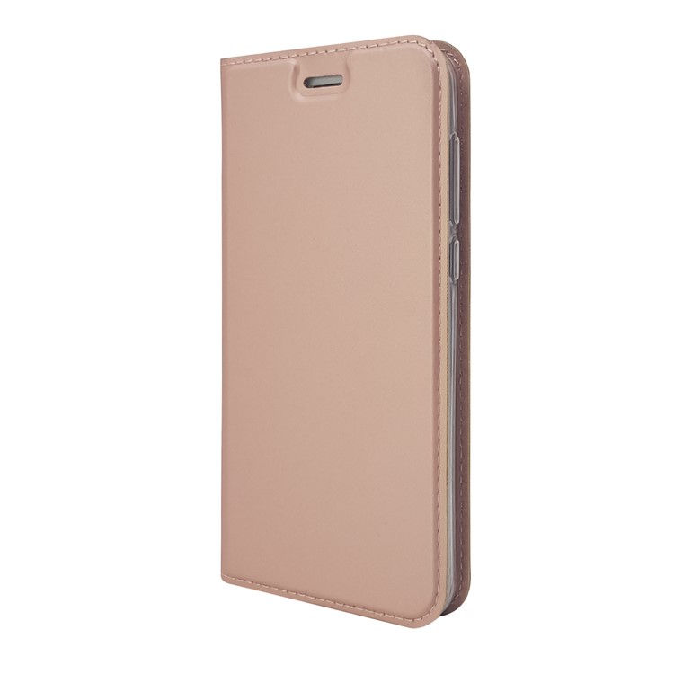 Auto-absorbed Magnetic Leather Card Slot Phone Cover for Huawei Honor 6A / Honor 5C pro - Rose Gold-10