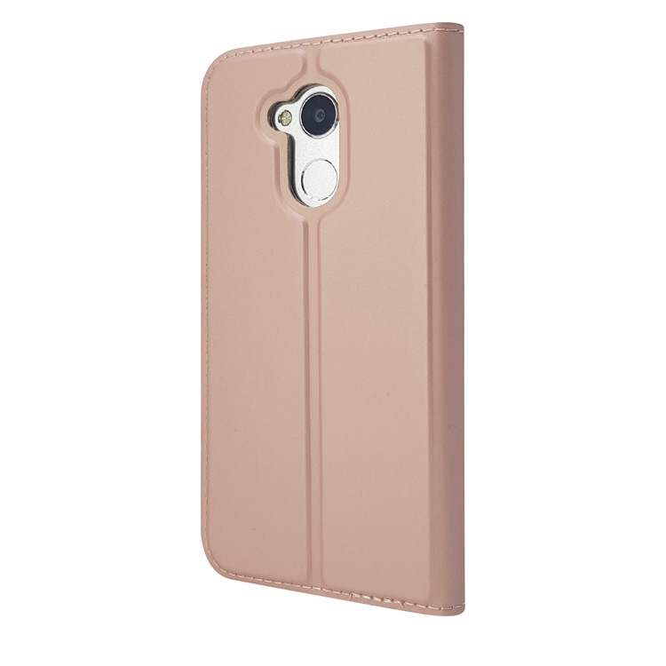 Auto-absorbed Magnetic Leather Card Slot Phone Cover for Huawei Honor 6A / Honor 5C pro - Rose Gold-11