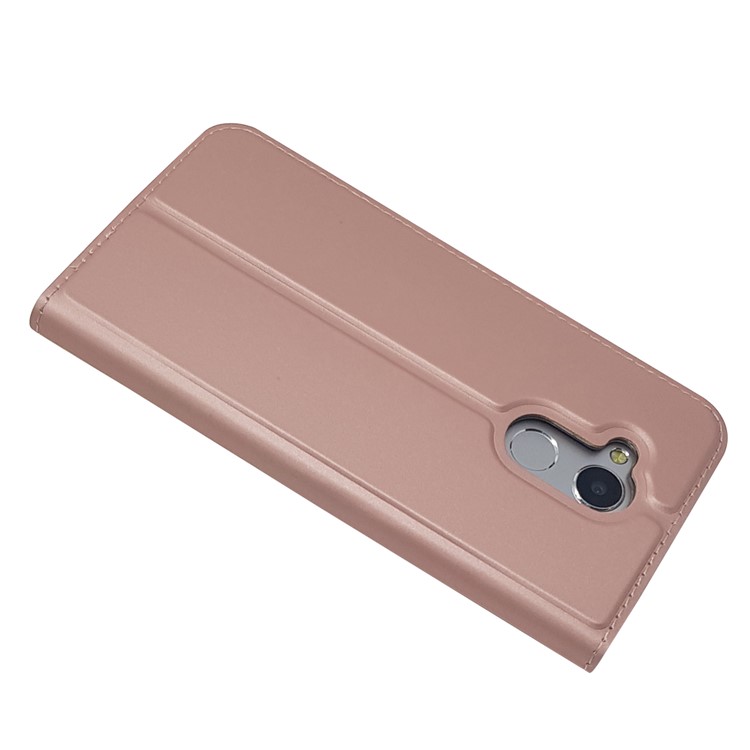Auto-absorbed Magnetic Leather Card Slot Phone Cover for Huawei Honor 6A / Honor 5C pro - Rose Gold-6