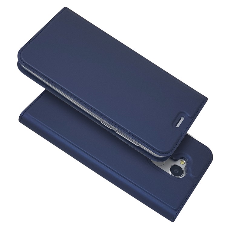 Auto-absorbed Magnetic Leather Card Holder Flip Case for Huawei Honor 6A / Honor 5C pro - Blue-2