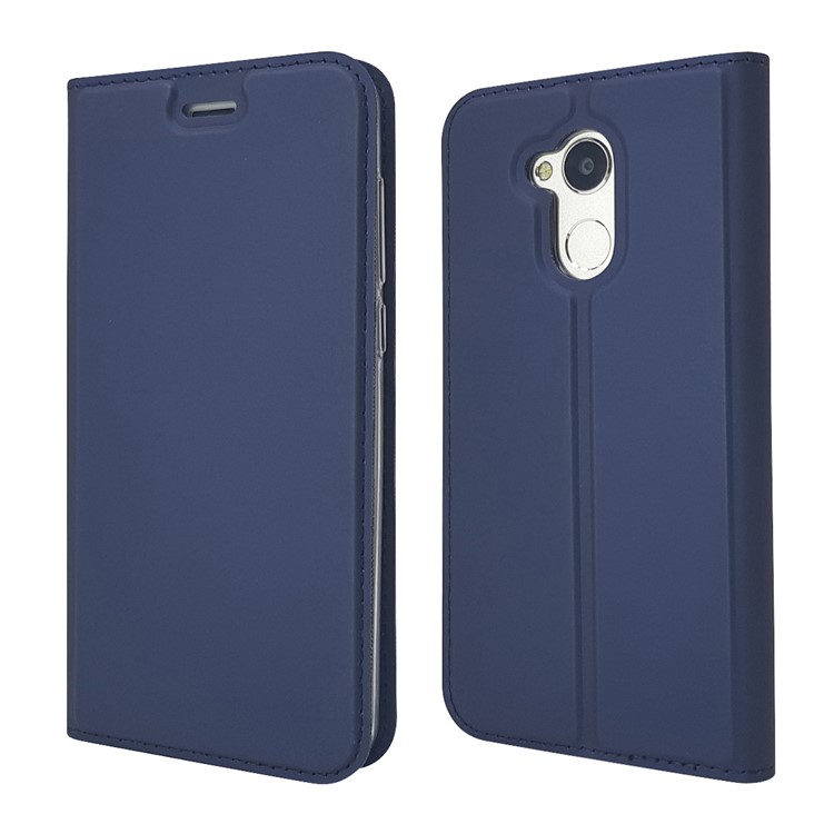 Auto-absorbed Magnetic Leather Card Holder Flip Case for Huawei Honor 6A / Honor 5C pro - Blue-3