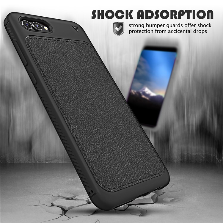 IVSO Gentry Series Leather Coated TPU Mobile Case for Huawei nova 2s - Black-4