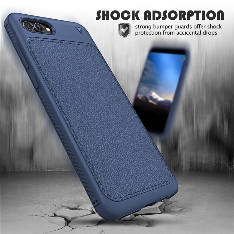 IVSO Gentry Series for Huawei nova 2s Leather Coated TPU Case Accessory - Dark Blue-4