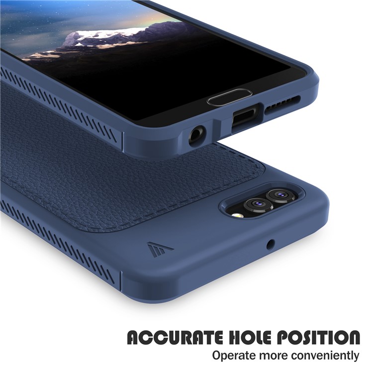 IVSO Gentry Series for Huawei nova 2s Leather Coated TPU Case Accessory - Dark Blue-5