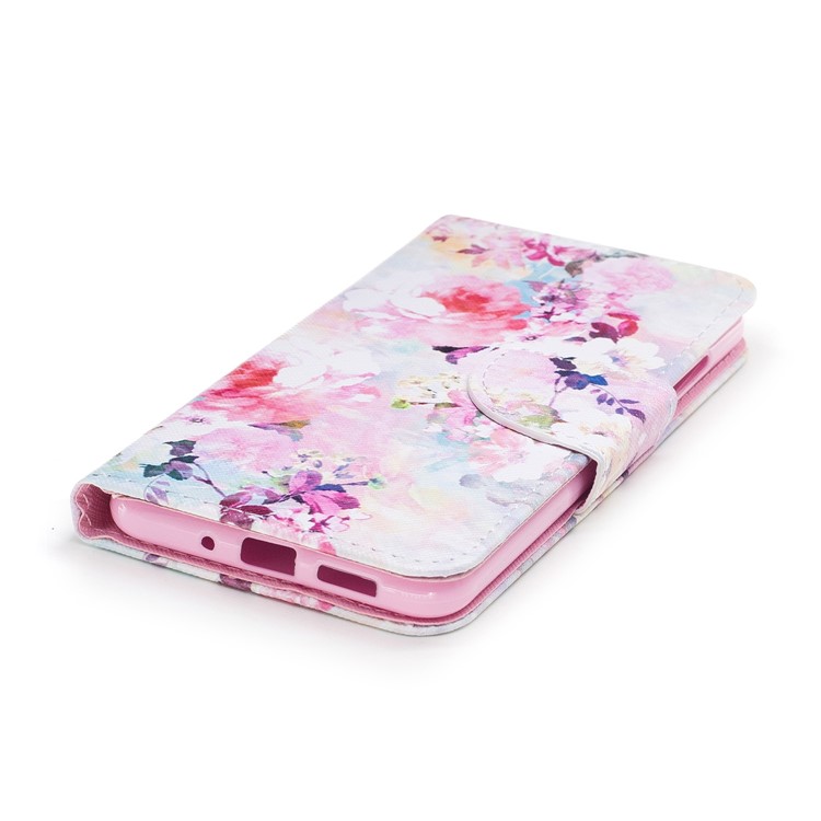Pattern Printing Magnetic Leather Stand Case for Huawei P10 Lite - Vivid Flowers-4