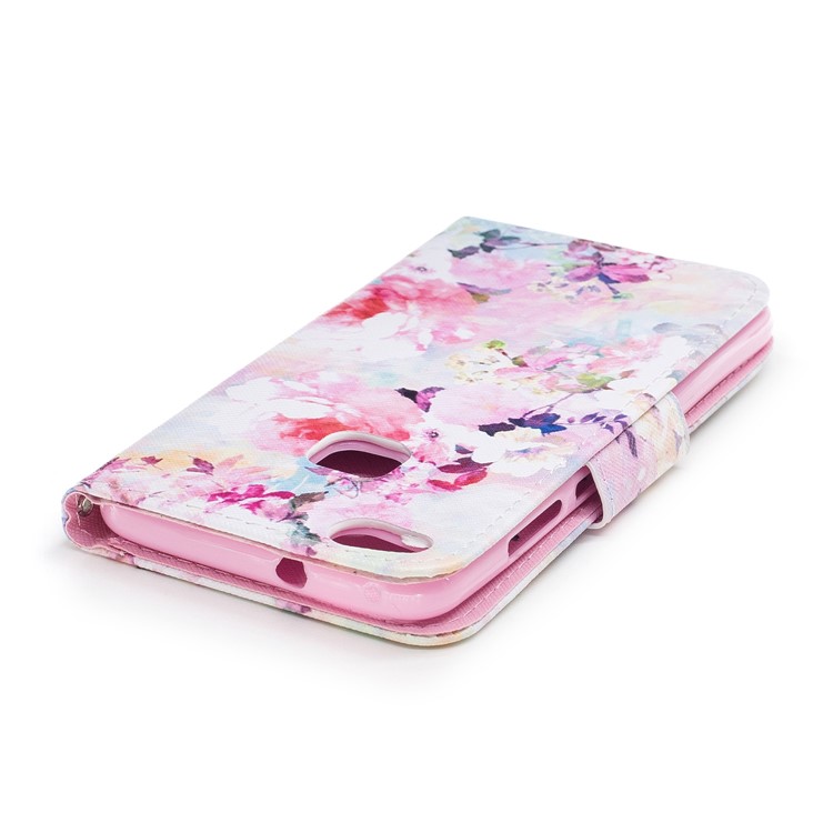 Pattern Printing Magnetic Leather Stand Case for Huawei P10 Lite - Vivid Flowers-5