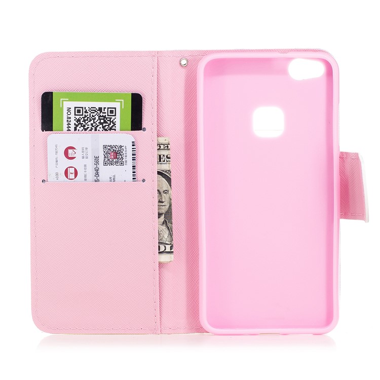 Pattern Printing Magnetic Leather Stand Case for Huawei P10 Lite - Vivid Flowers-6