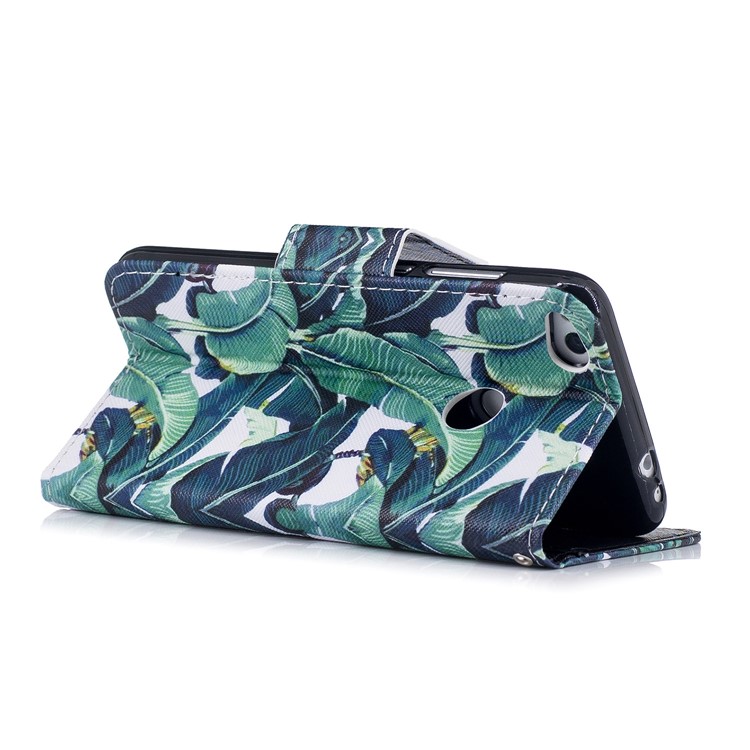 Pattern Printing Wallet Leather Stand Case for Huawei P8 Lite (2017) / Honor 8 Lite - Leaf Pattern-3