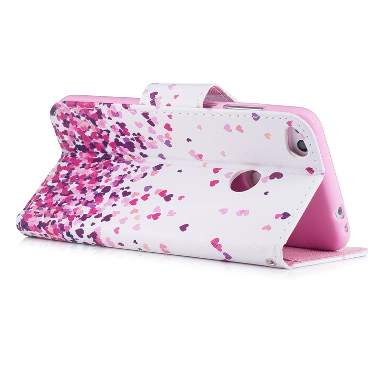 Pattern Printing Phone Leather Wallet Case for Huawei P8 Lite (2017) / Honor 8 Lite - Colorful Hearts-3
