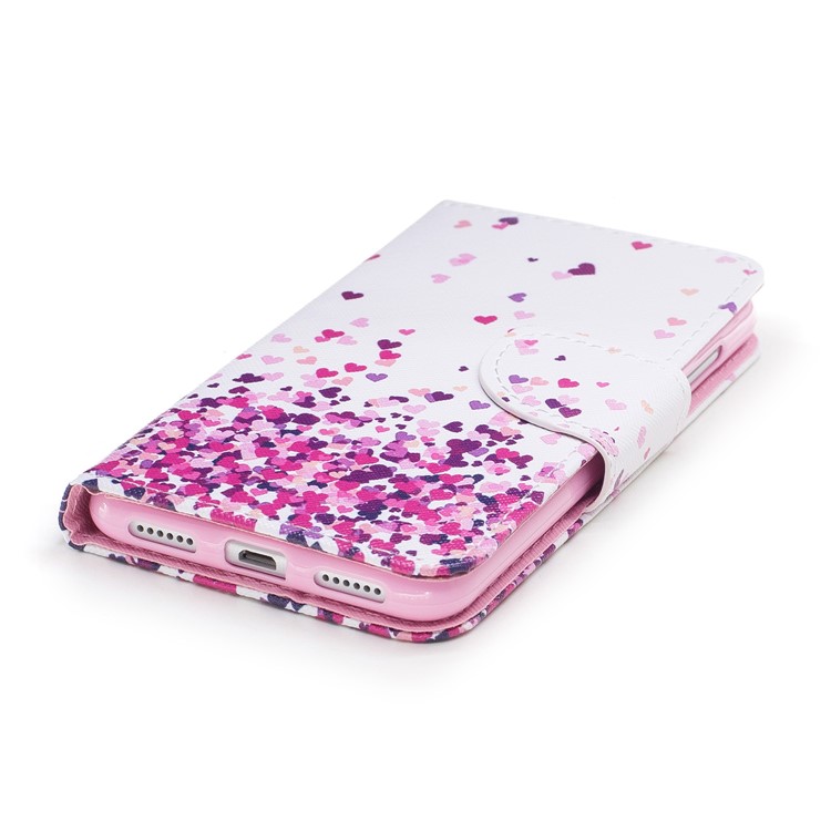 Pattern Printing Phone Leather Wallet Case for Huawei P8 Lite (2017) / Honor 8 Lite - Colorful Hearts-4