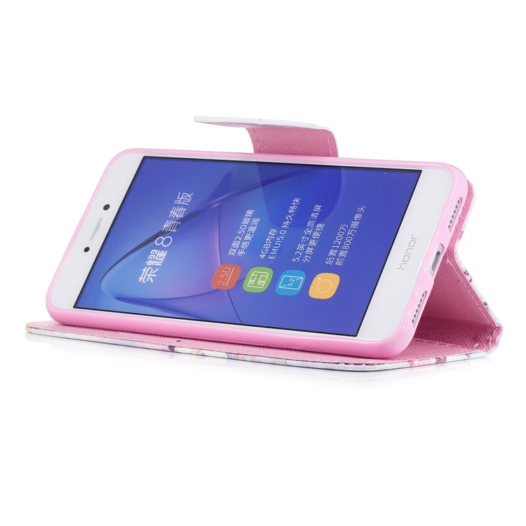 Pattern Printing Phone Leather Wallet Case for Huawei P8 Lite (2017) / Honor 8 Lite - Colorful Hearts-6
