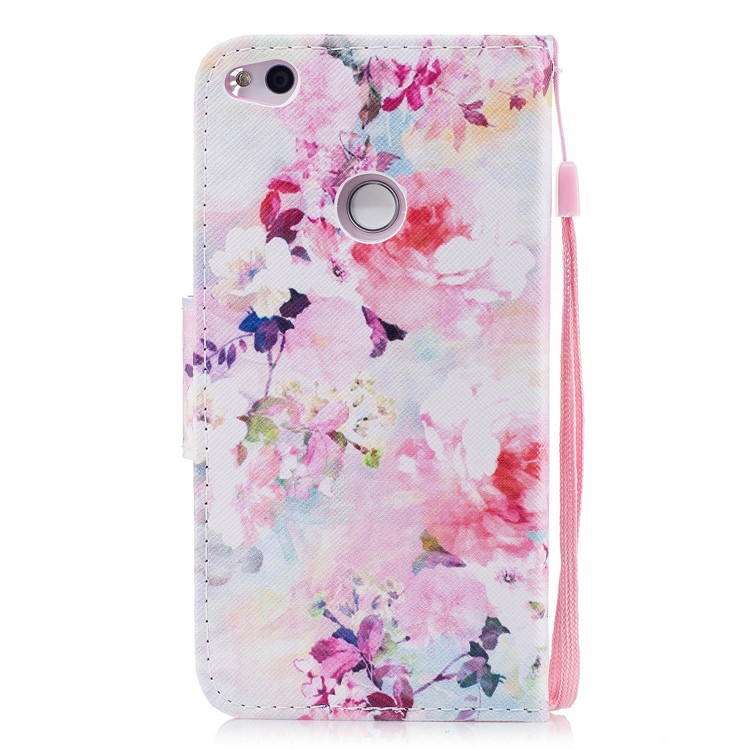 Pattern Printing Magnetic Leather Stand Case for Huawei P8 Lite (2017) / Honor 8 Lite - Vivid Flowers-2