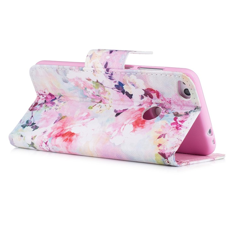 Pattern Printing Magnetic Leather Stand Case for Huawei P8 Lite (2017) / Honor 8 Lite - Vivid Flowers-3