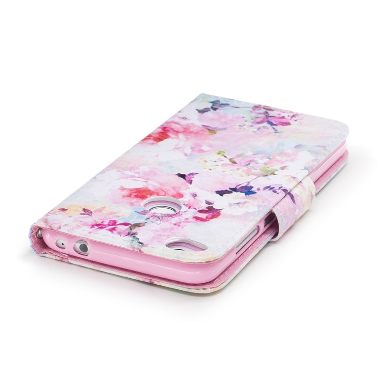 Pattern Printing Magnetic Leather Stand Case for Huawei P8 Lite (2017) / Honor 8 Lite - Vivid Flowers-5