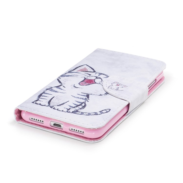 Pattern Printing Leather Card Holder Case for Huawei P8 Lite (2017) / Honor 8 Lite - Cat Pattern-4