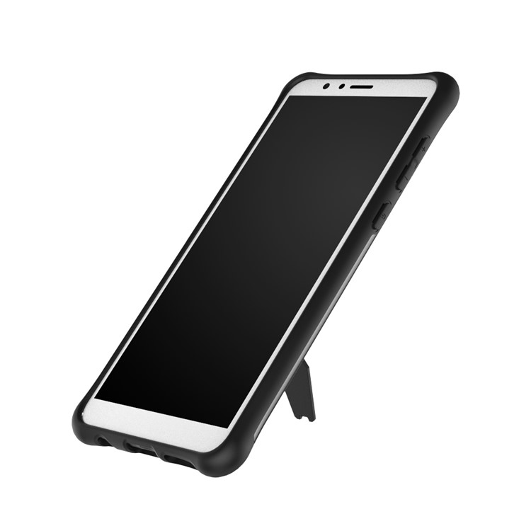 Soft TPU + Plastic Combo Detachable Phone Casing with 360-degree Rotary Kickstand for Huawei Honor 7X - Grey-11