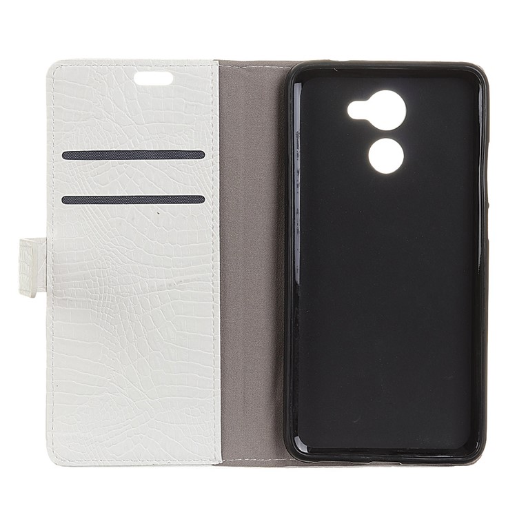Crocodile Texture PU Leather Magnetic Stand Wallet Phone Cover for Huawei Enjoy 7 Plus / Y7 (2017) / Y7 Prime - White-5