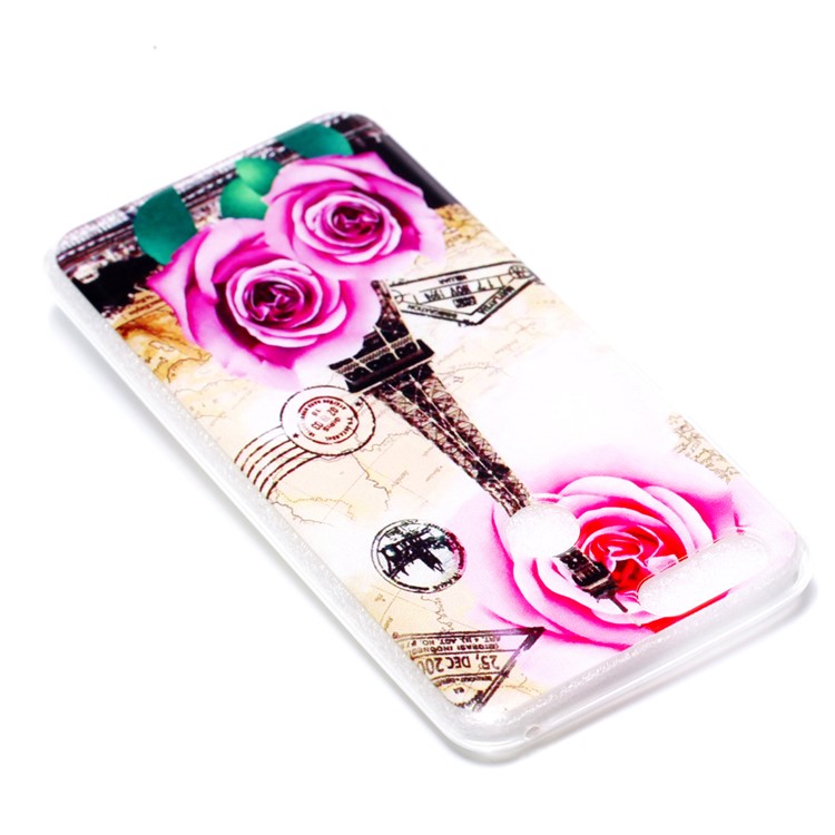 Pattern Printing Soft TPU Back Case for Huawei Honor 7X - Eiffel Tower and Roses-5