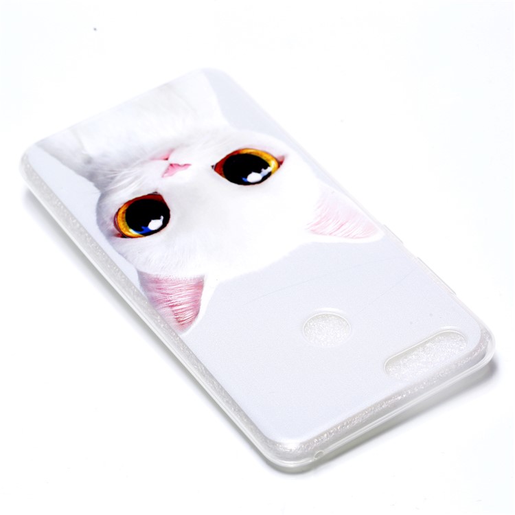 Pattern Printing Soft TPU Gel Cover for Huawei Honor 7X - Lovely White Cat-4