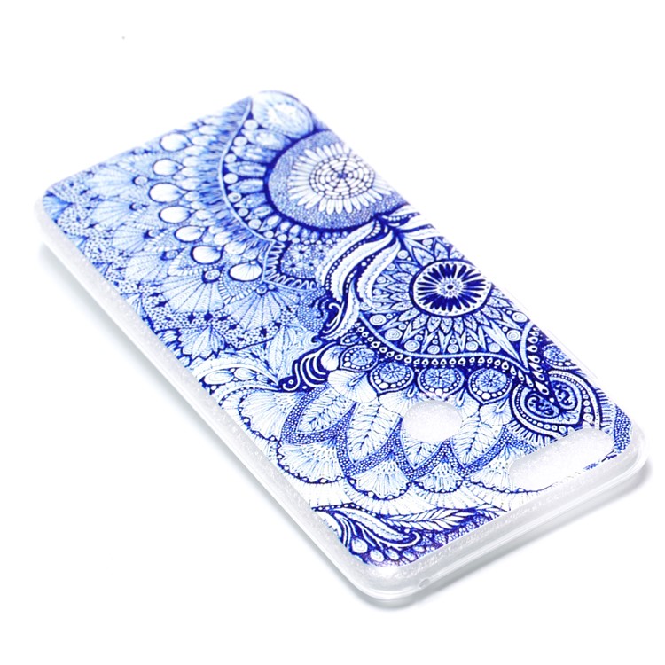 Pattern Printing Soft TPU Cell Phone Case for Huawei Honor 7X - Retro Blue Flower-4