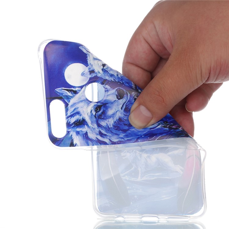 Pattern Printing Soft TPU Shell Caover for Huawei Honor 7X - Wolves and Dreamcatcher-2