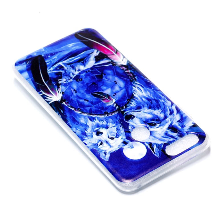 Pattern Printing Soft TPU Shell Caover for Huawei Honor 7X - Wolves and Dreamcatcher-4
