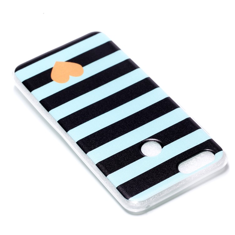 Pattern Printing Soft TPU Phone Case for Huawei Honor 7X - Stripes and Heart-4