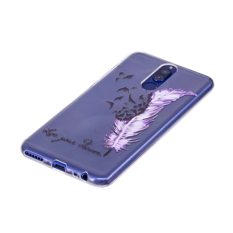 Embossing TPU Mobile Phone Shell for Huawei Mate 10 Lite/ nova 2i / Maimang 6 / Honor 9i (India) - Feather and Birds-2
