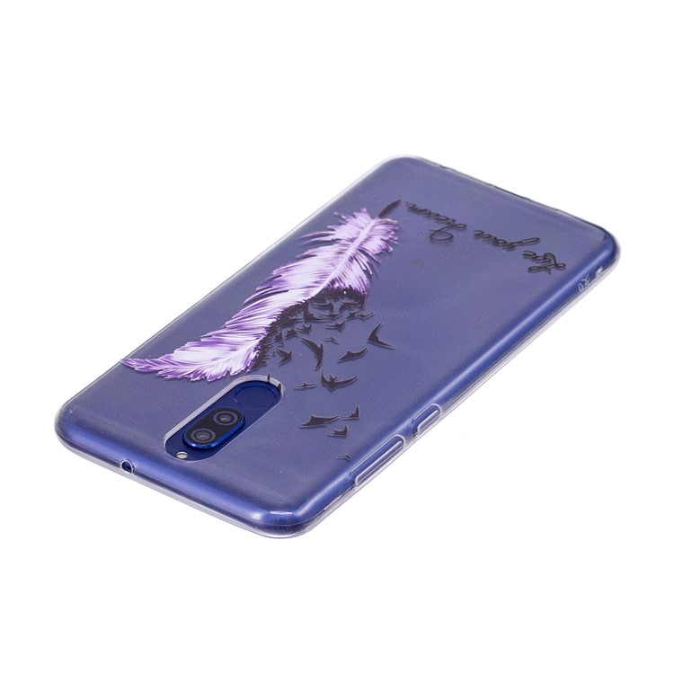 Embossing TPU Mobile Phone Shell for Huawei Mate 10 Lite/ nova 2i / Maimang 6 / Honor 9i (India) - Feather and Birds-3