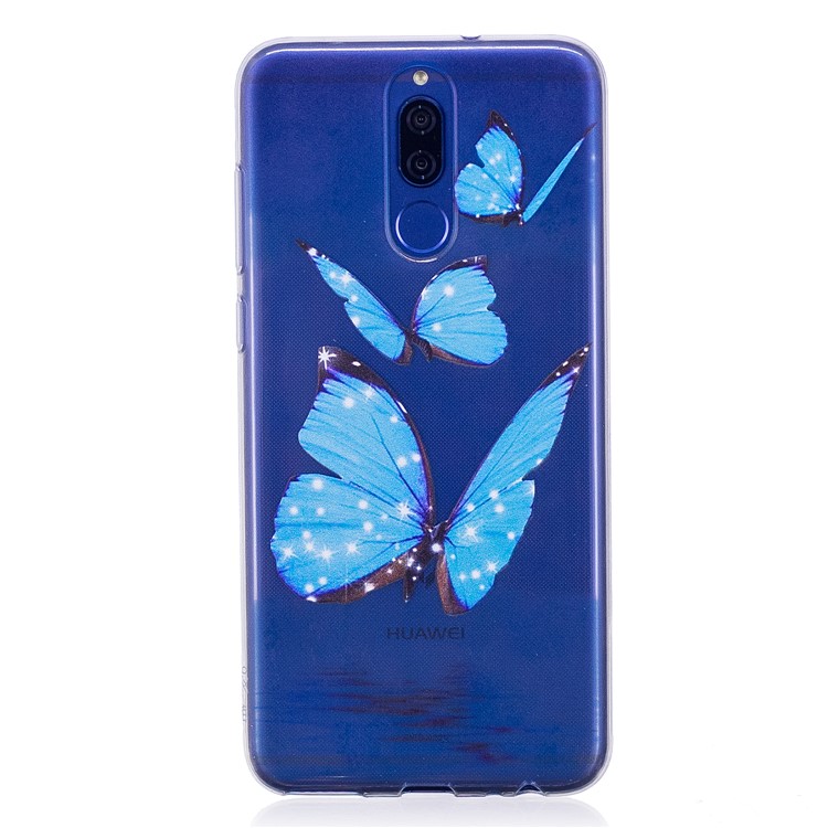 Embossing TPU Mobile Case for Huawei Mate 10 Lite/ nova 2i / Maimang 6 / Honor 9i (India) - Blue Butterflies-1