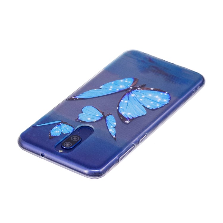 Embossing TPU Mobile Case for Huawei Mate 10 Lite/ nova 2i / Maimang 6 / Honor 9i (India) - Blue Butterflies-3
